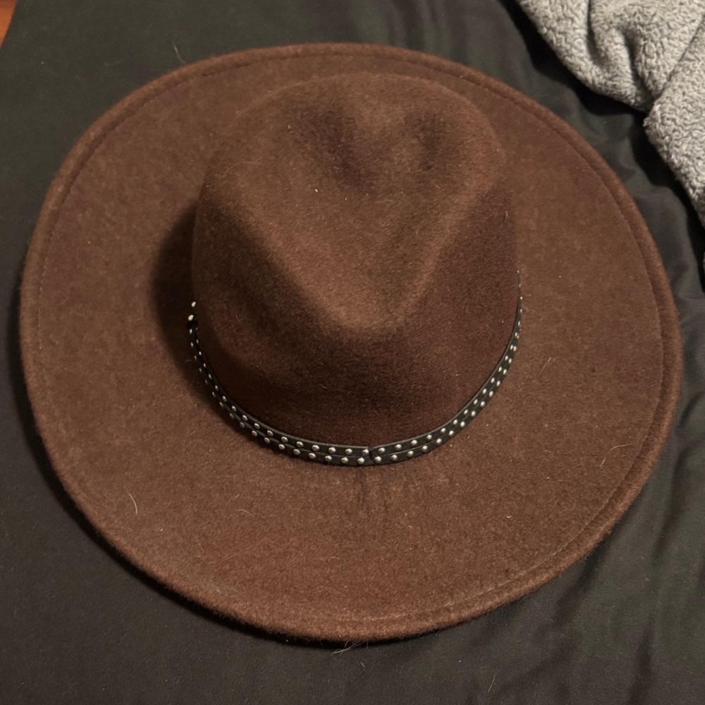 Brown Wide-Brim Hat